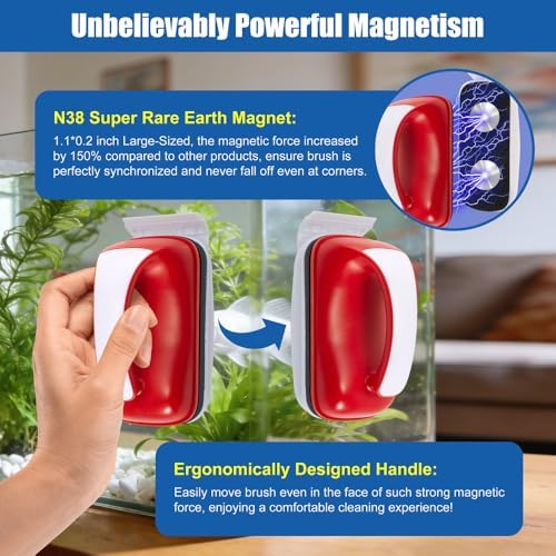 Small Aquarium Cleaning Tool Fish Tank Strong Magnetic Algae Scraper Glass - Image 3