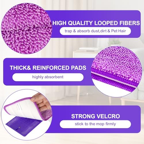 6 Pack Reusable Microfiber Mop Pads - Image 3