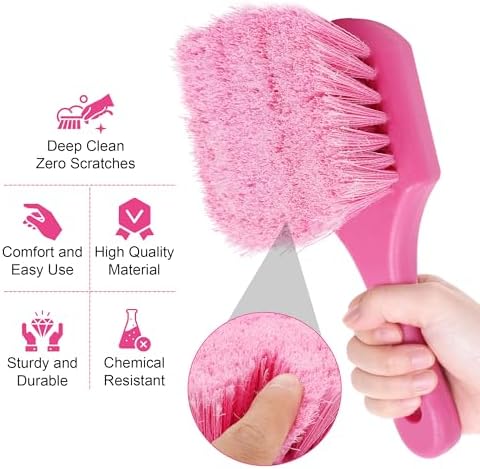 Pink Tire Brush, Soft Flagged-Tip Wheel Cleaning Brush - Image 3