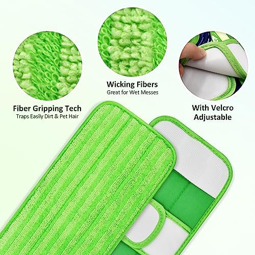 4 Pack Microfiber Mop Pads for Swiffer XL Mops Reusable Wet and Dry Mopping - Image 2