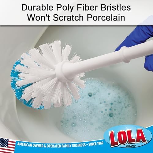 LOLA Classic Toilet Brush and Compact Space Saving Holder Set - Image 2