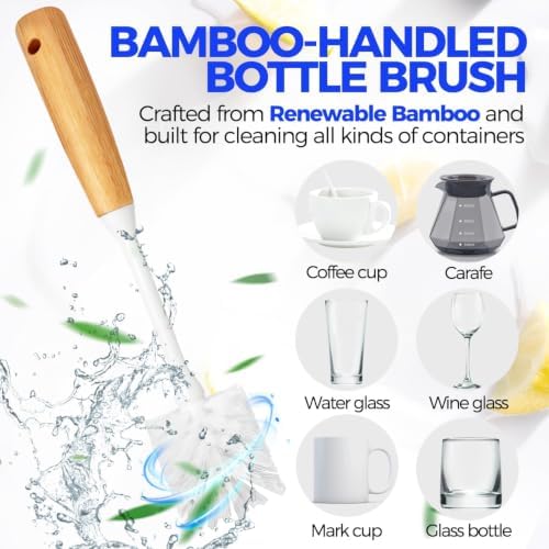 Holikme 6 Pack Dish Brush with Bottle Brush Scrub Brush Straw - Image 4