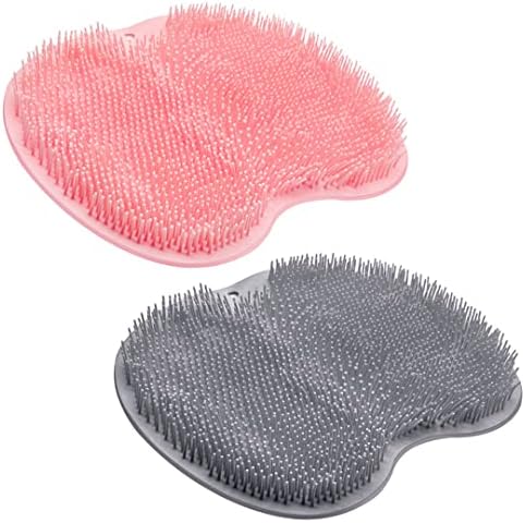 2PACK Shower Foot Scrubber Mat Back Washer Back Exfoliating Bath Wash Pad Wall by SZZYXD
