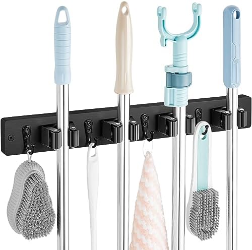 OUTNILI Black Mop Broom Holder Wall Mount by OUTNILI