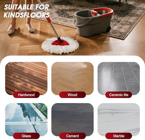 20 Pack Spin Mop Refills, 100% Microfiber Spin Mop Replacement Head - Image 7