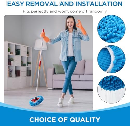 Baderke 3 Pack Chenille Duster Replacement Mop Heads Refills - Image 3