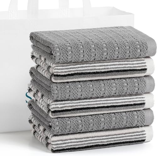 Kitchen Dish Towels for Drying Dishes, Large Cotton Kitchen Towels, Stripped by Unknown