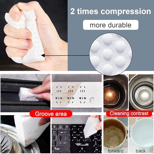 Magic Sponge Eraser for Magic Erasers, 50 Pack, 3X Density Extra Thick - Image 5