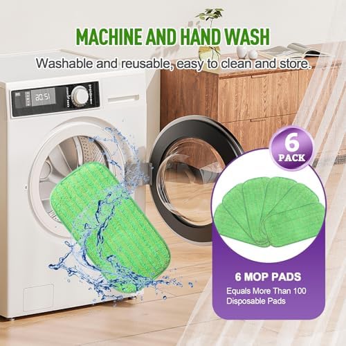 6 Pack Reusable Mop Pads for Swiffer Sweeper and WetJet Mops - Image 7