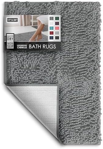 Hearth & Harbor Bathroom Rugs, Chenille Bath Mat by HearthHarbor