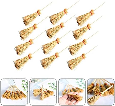 10Pcs Mini Brooms, Witch Straw Brooms, Brooms Accessories Props Miniature - Image 6