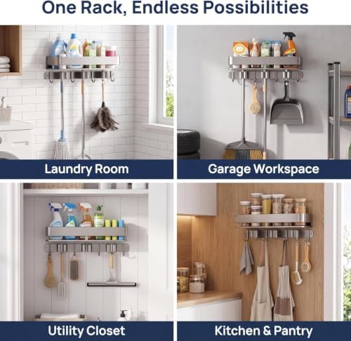 Broom Holder Wall Mount, Heavy Duty Mop Organizer - Image 5