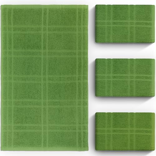 DecorRack Large Kitchen Towels, 100% Cotton, Plaid Rags, 15 x 25 - Image 4