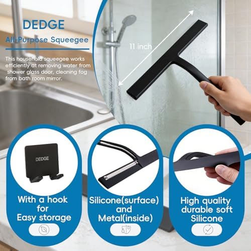 DEDGE Shower Squeegee Window Glass Wiper Scraper Cleaner - Image 2