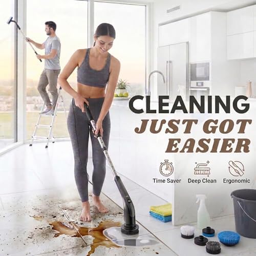LIVINGPRO Electric Spin Scrubber, Cordless Cleaning Brush - Image 5