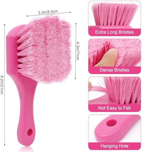 Pink Tire Brush, Soft Flagged-Tip Wheel Cleaning Brush - Image 2