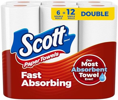 Scott Paper Towels, Choose-A-Sheet, 6 Double Rolls = 12 Regular Rolls by Scott%C2%AE