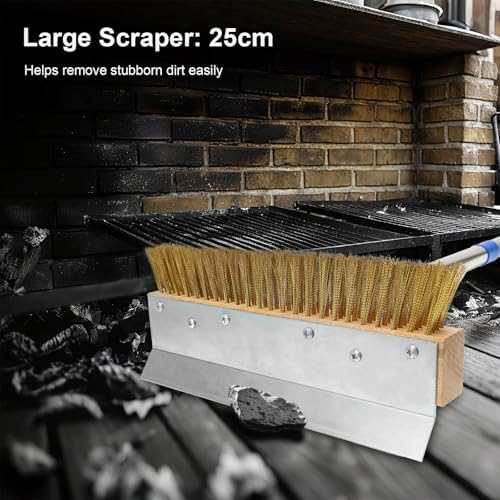 Pizza Oven Brush with 60.2in Handle and Scraper - Image 3