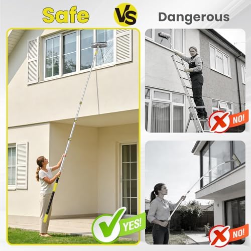 Window Squeegee with Extension Pole, 20FT Reach Squeegee - Image 6