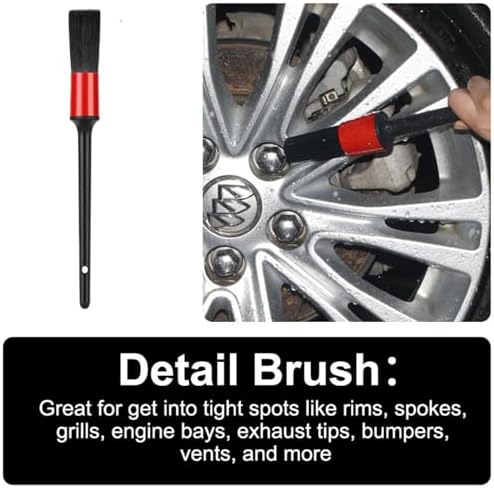 Fitosy Wheel Rim & Tire Brush Set, Soft & Stiff Bristle Wash Cleaning - Image 7