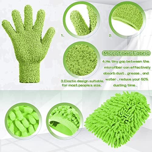 Potchen 6 Pcs Microfiber Dusting Mitt Glove - Image 3