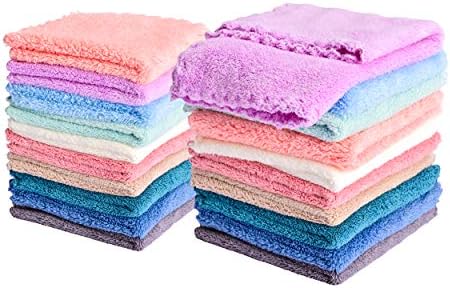 Kyapoo 20 Pack Baby Washcloths Microfiber Coral Fleece Extra Absorbent and Soft by Kyapoo