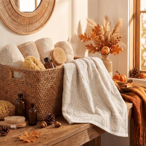 Artoid Mode 1 Pc Beige 3D Heart Pumpkin Jacquard Hand Towel - Image 4