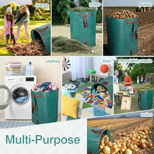 2‑Pack 53 Gallon Garden Leaf Bags, Reusable Dustpan Yard Waste Sacks - Image 7