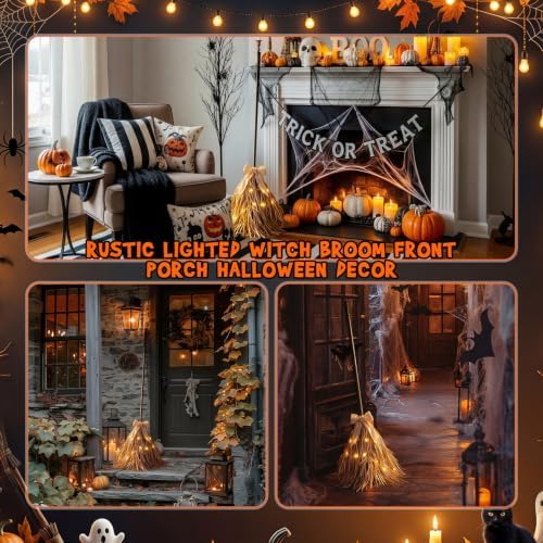 Rtteri 5.2ft Halloween Light-up Witches Broom Decoration - Image 5