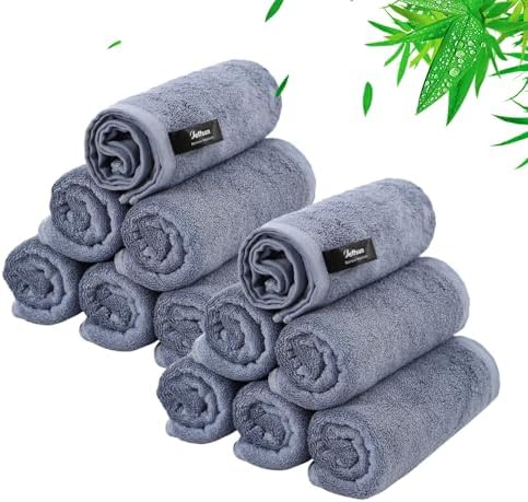 Face Wash Cloths 12 Pack, Reusable Makeup Remover Towel, Slate Blue by Jeffsun