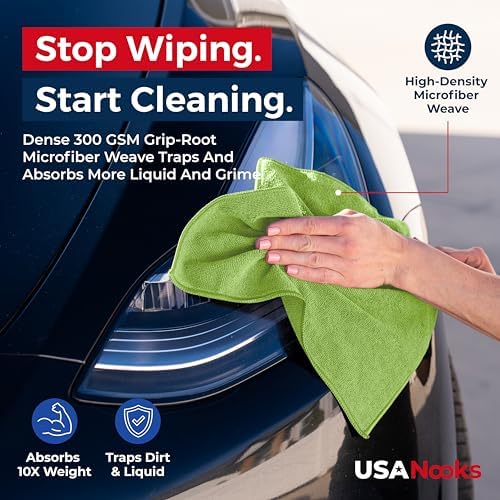 USANOOKS Microfiber Cleaning Cloth Light Green - Image 6