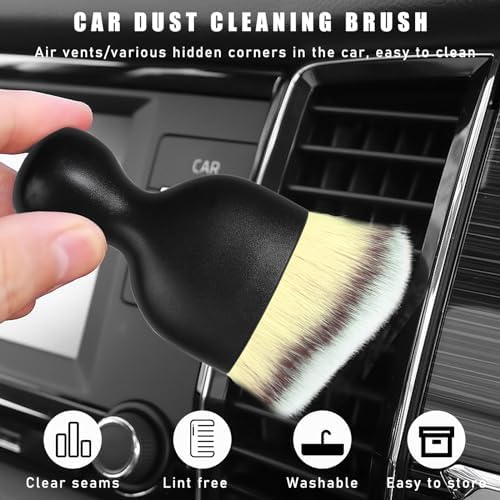 Dickno Car Interior Dust Brush, Soft Scratch Free Auto Detailing Brushes - Image 4