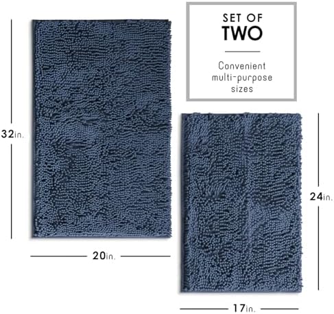 Hearth & Harbor Bathroom Rugs, Chenille Bath Mat - Image 3
