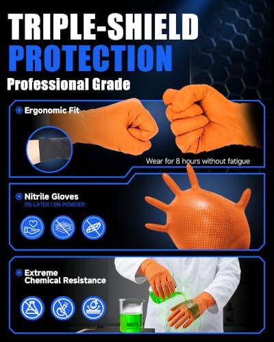 wcy 9 Mil Heavy Duty Mechanic Disposable Nitrile Gloves, 800 Ct - Image 5