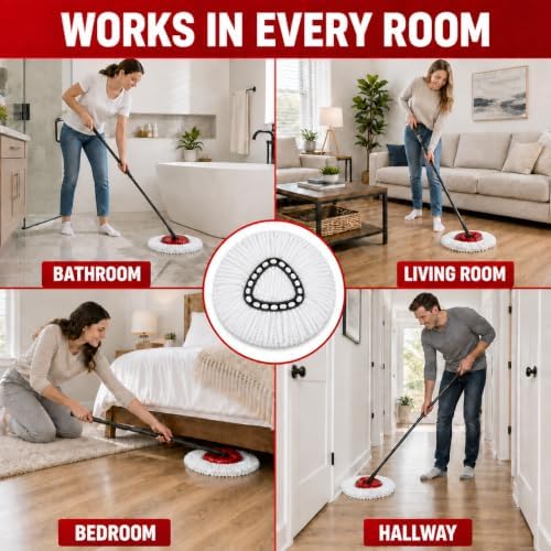 4Pcs Mop Head Replacement Set for EasyWring Spin Mop - Image 4