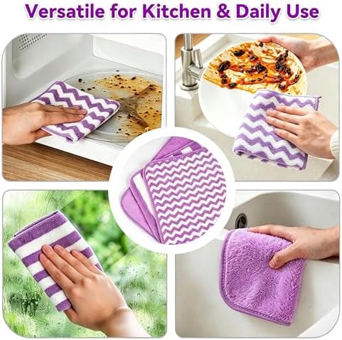 Microfiber Cleaning Cloths, 6 Pack Dish Cloths & Kitchen Dish Towels - Image 6