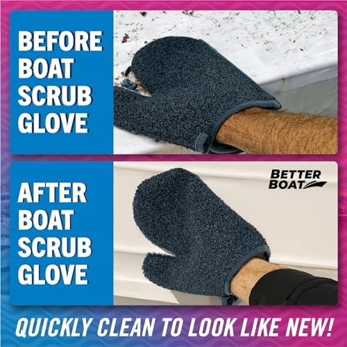 Boat Scrubbing Brush Glove, Heavy-Duty Deck and Hull Scrub Mitt - Image 2