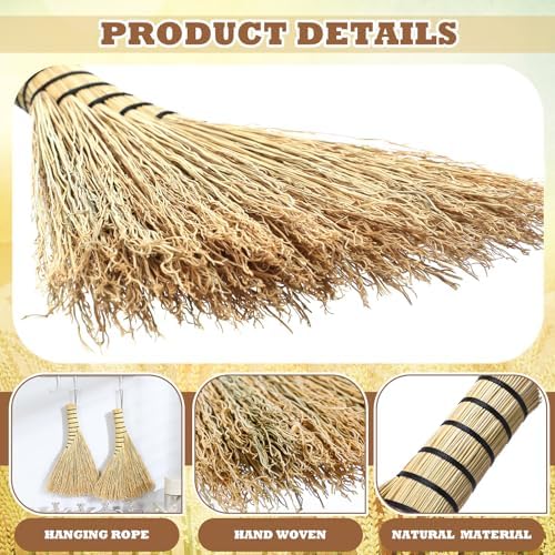 Suclain 2 Pack Corn Whisk Brooms, 12 Inch Small Hand Brooms - Image 3