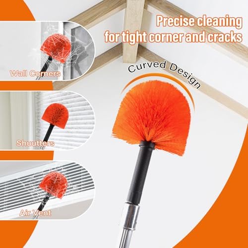 30FT Reach Cobweb Duster with Extension Pole, Spider Web Brush - Image 4