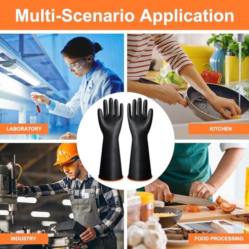 18" XL Size Latex Chemical Resistant Gloves, Heavy Duty Long Rubber Gloves - Image 6