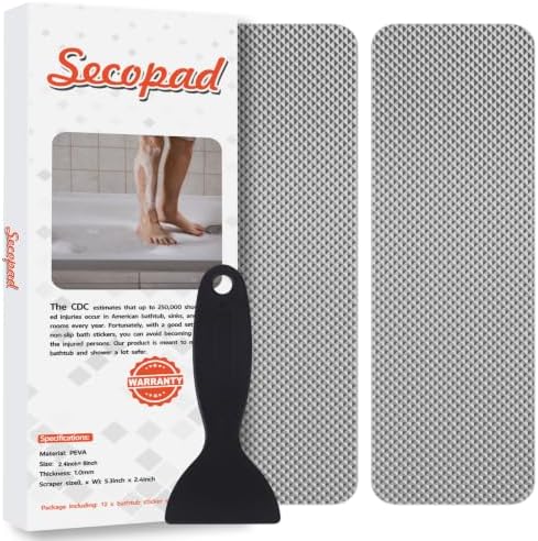 Secopad 12PCS Strip Non Slip Bathtub Stickers by Secopad