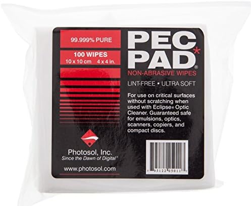 PEC-PAD Lint Free Wipes 4”x4” Non-Abrasive Ultra Soft Cloth by PhotographicSolutions