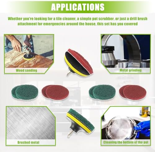 4 Inch Scrub Drill Brush Power Scouring Pads Household Cleaning Set - Image 7