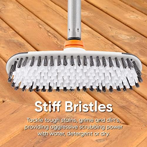 Superio Deck Scrub Brush Head, Heavy Duty Stiff Bristles Grout Scrubber - Image 3