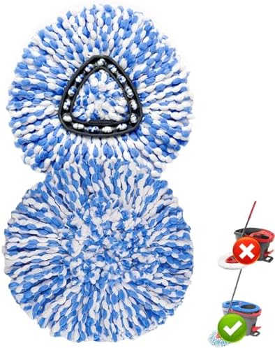 2 Pack Spin Mop Replacement Head, 100% Microfiber, Easy Wring Mop Refill by High-PQ