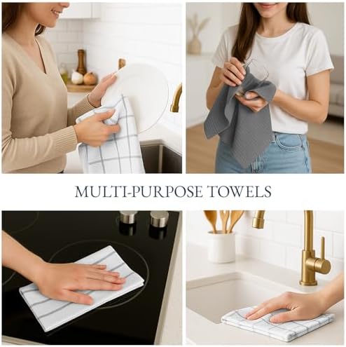 LANE LINEN Kitchen Towels Set 100% Cotton Soft & Absorbent 12 Pack - Image 6