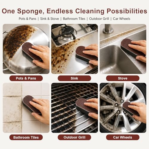 10 Pack Heavy‑Duty Magic Sponge Erasers, Dual‑Sided Scrub Sponges - Image 4
