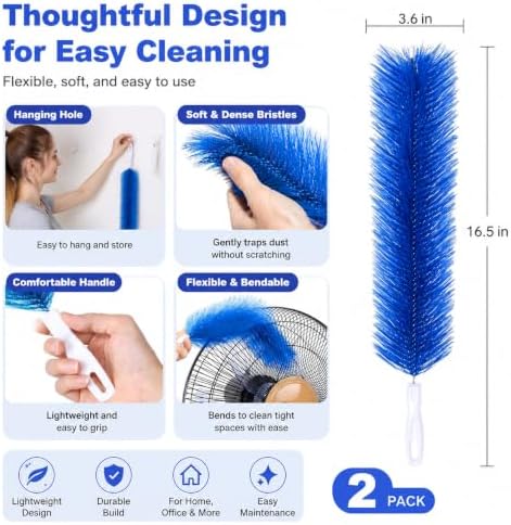 Fan Cleaning Brush, Bendable Washable Fan Duster - Image 4