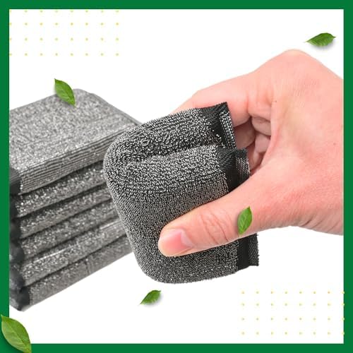 Steel Wool Scrub Sponges, Non Scratch Kitchen Dish Scrubbers - Image 3