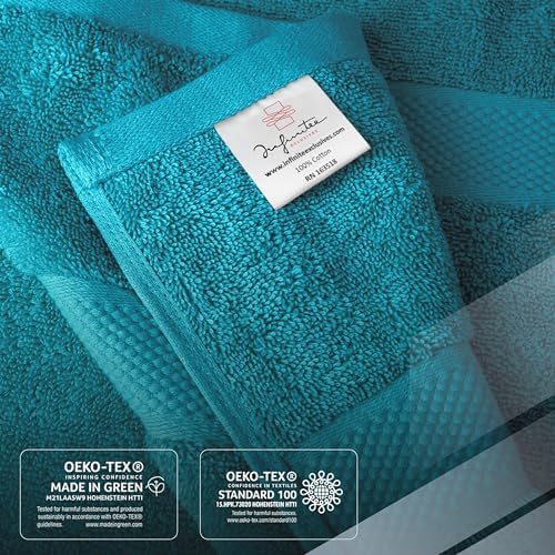 Infinitee Xclusives 100% Cotton Bath Towel Set – 8 Piece Bathroom Towel Set - Image 5